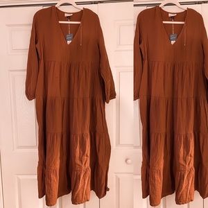 Universal Threads burnt orange flowy maxi dress